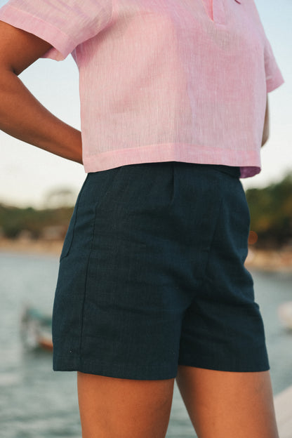 Bermuda Pipa Alfaiataria em Linho Italiano