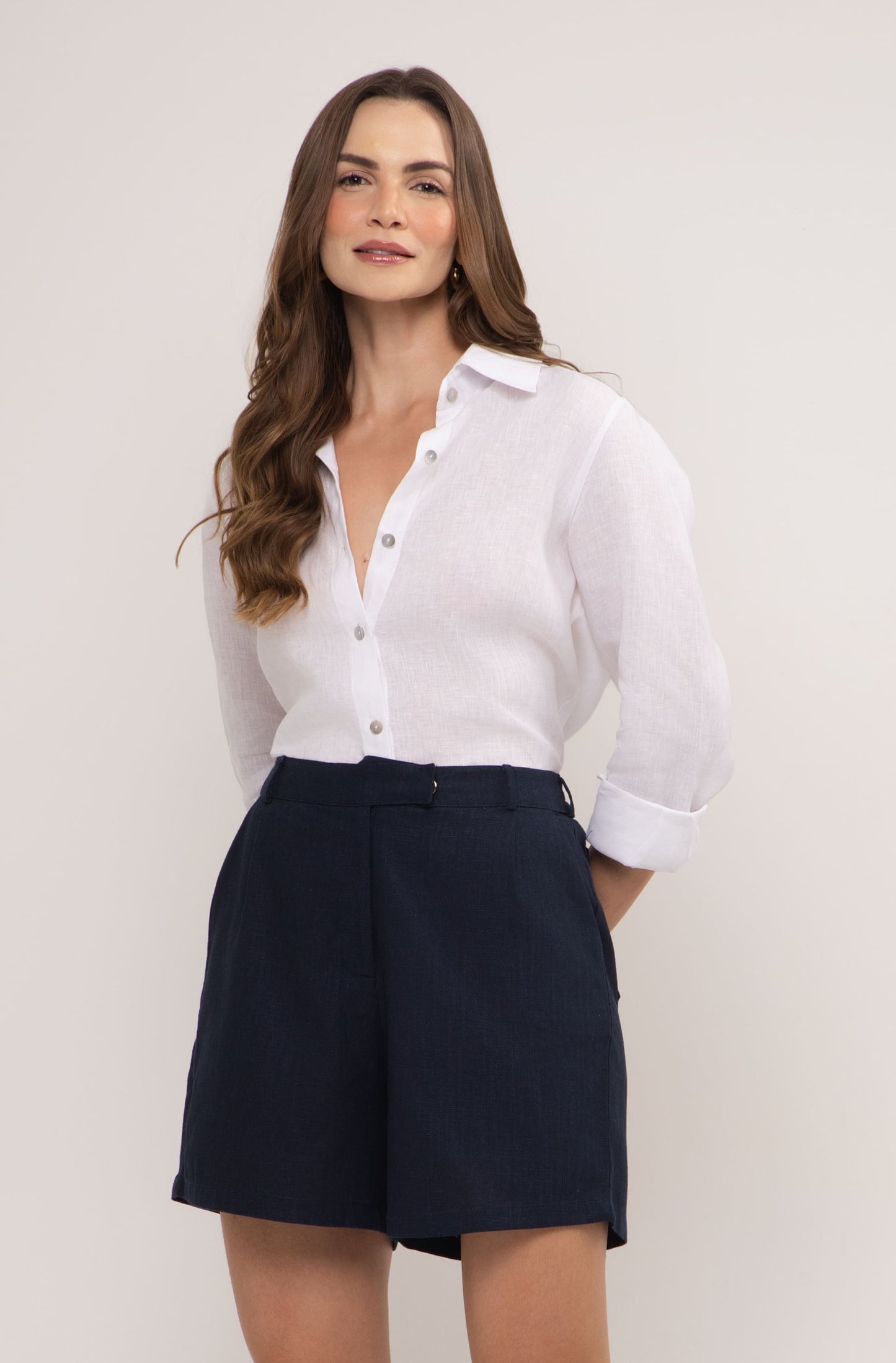 Camisa Palermo Manga longa em Linho Italiano Sicily