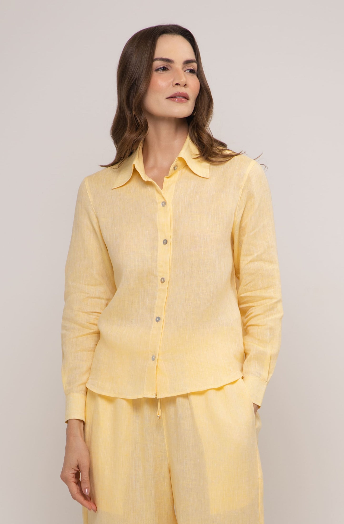 Camisa Palermo Manga Longa em Linho Italiano Sicily