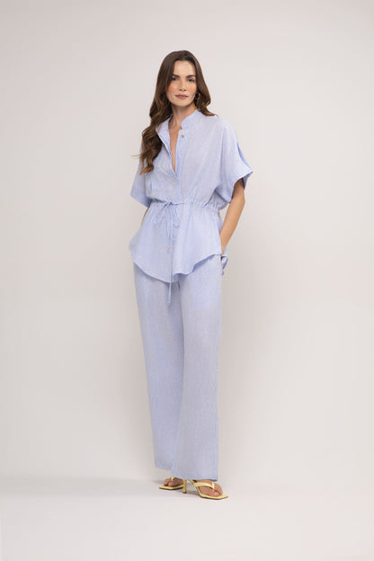 Conjunto Amalfi em Linho Italiano – Camisa Parka e Calça Pantalona