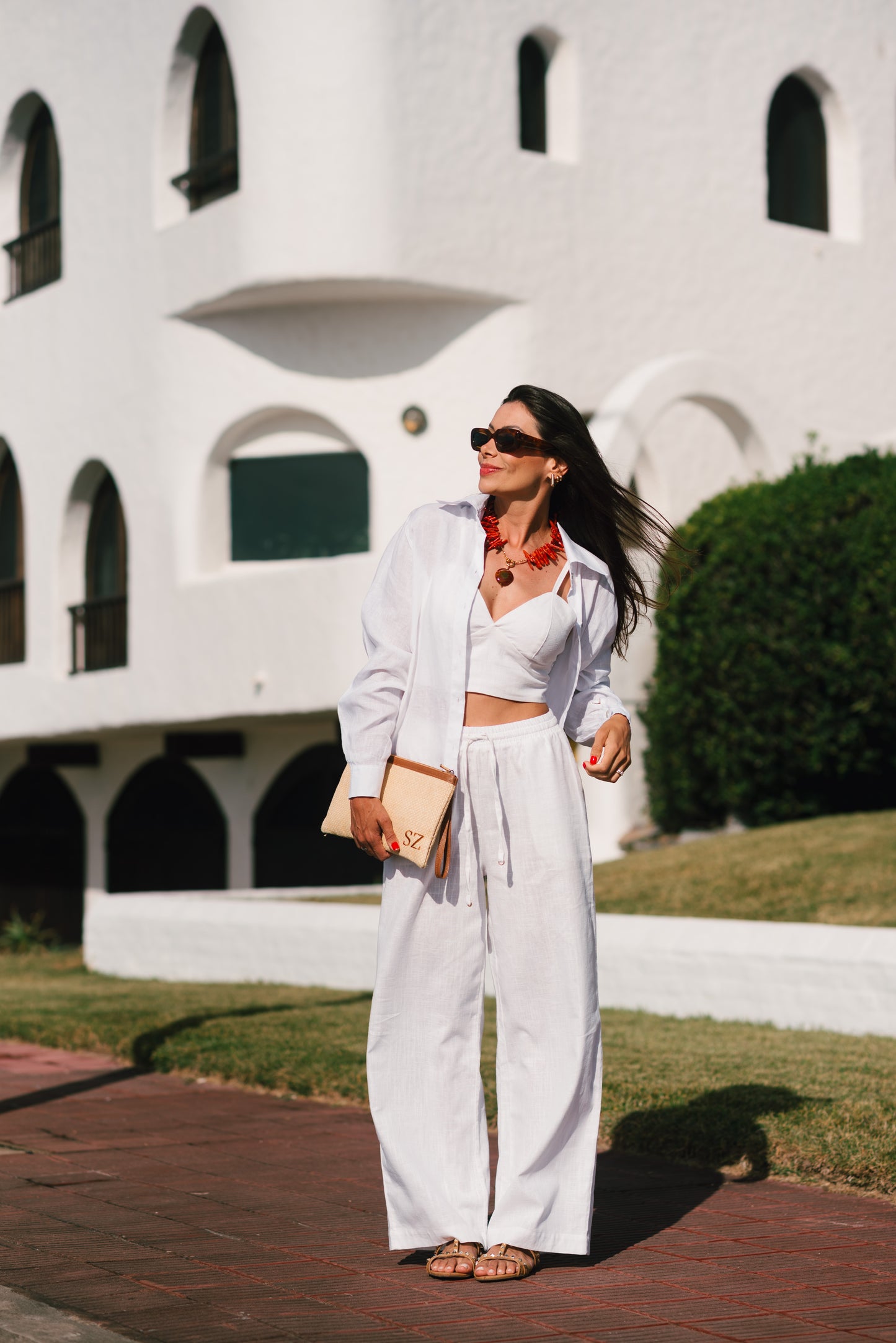 Calça Trancoso Pantalona em Linho Italiano